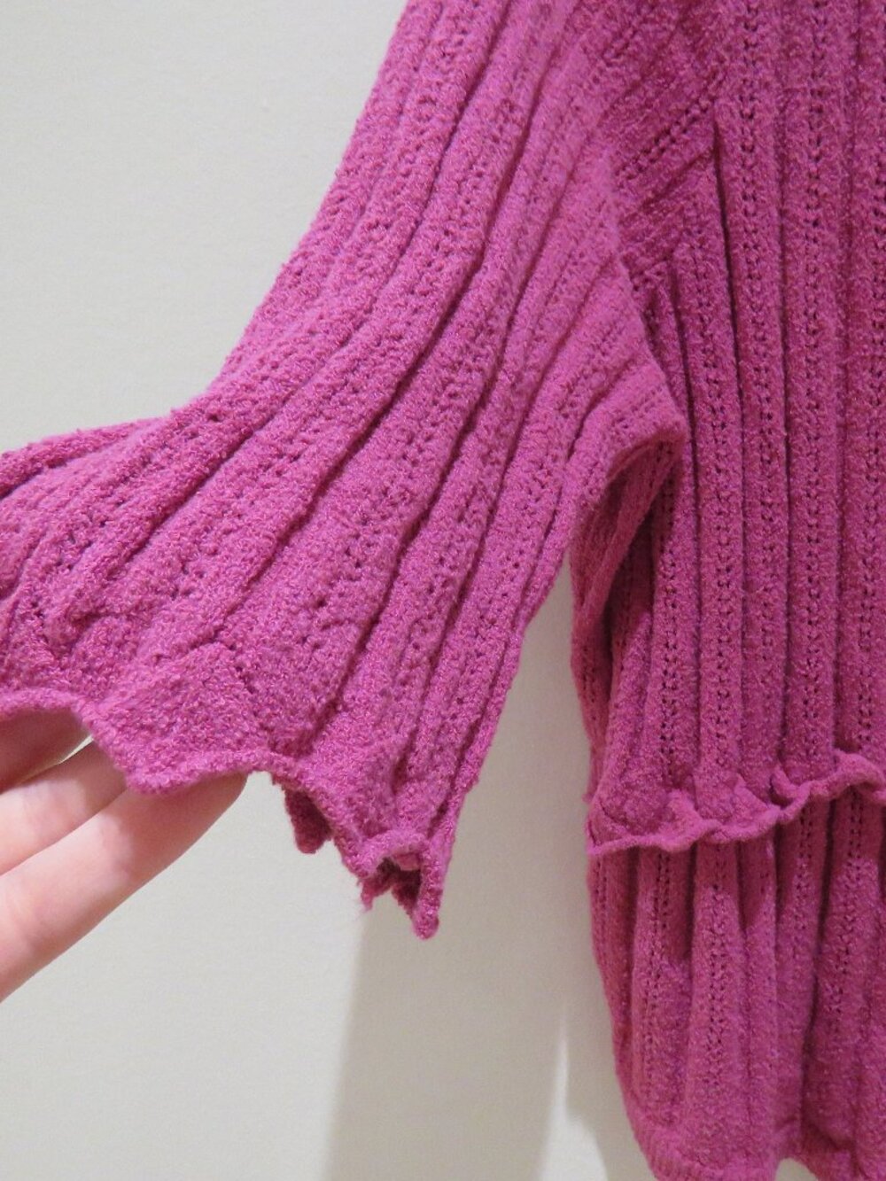 TORRID Cropped Tie-Front Shrug Cardigan Fuschia Red Marl Knit 1X Boho Plus Size - Picture 6 of 13